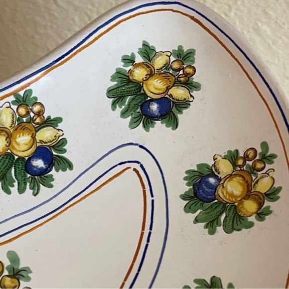 Cantagalli Firenze Pottery Bread Salad Plate Vegetables Fruit Florence Italy TWO - Picture 7 of 15
